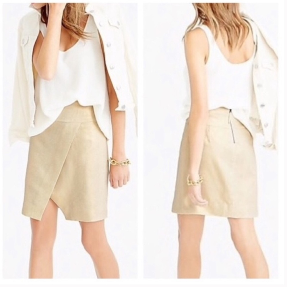 J Crew Metallic Linen Skirt